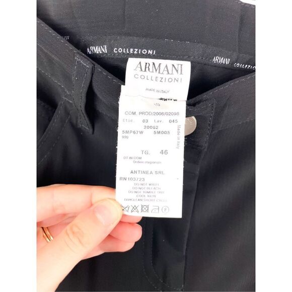 Armani Collezioni Y2K 2006 Wide Leg Black Trouser Jeans Size 10 - Picture 5 of 12